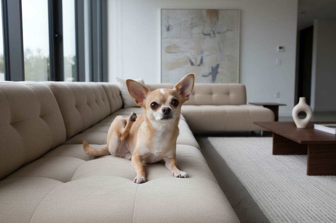 chien qui se gratte